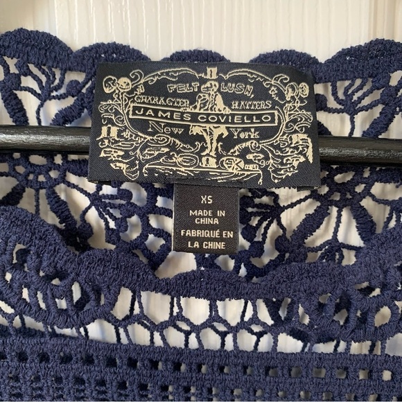 James Coviello By Anthropologie Women Crochet Knit Crop Top short sleeves XS - Picture 7 of 10